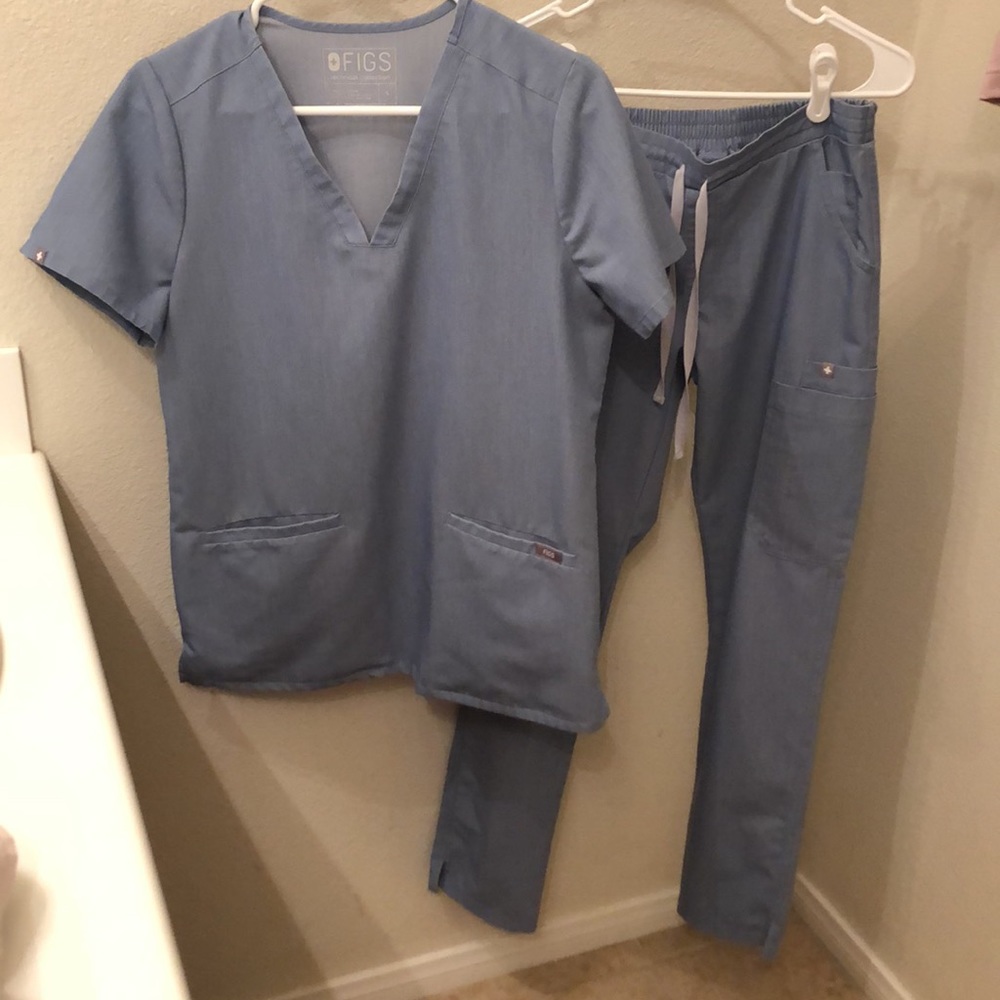 Figs Womens Casma Top + Yola Skinny Heather Indigo